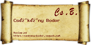 Csákány Bodor névjegykártya